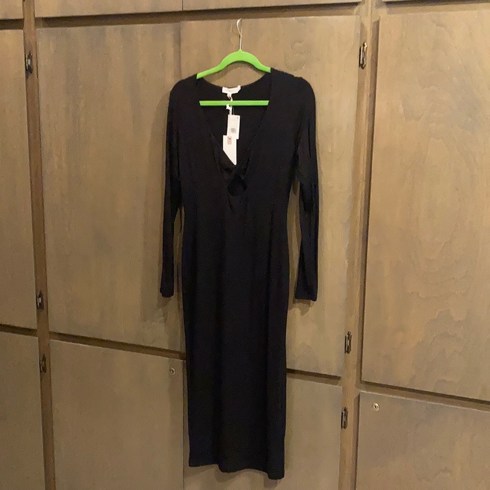 Good American Black Long Sleeve Dress NWT - Picture 1 of 4